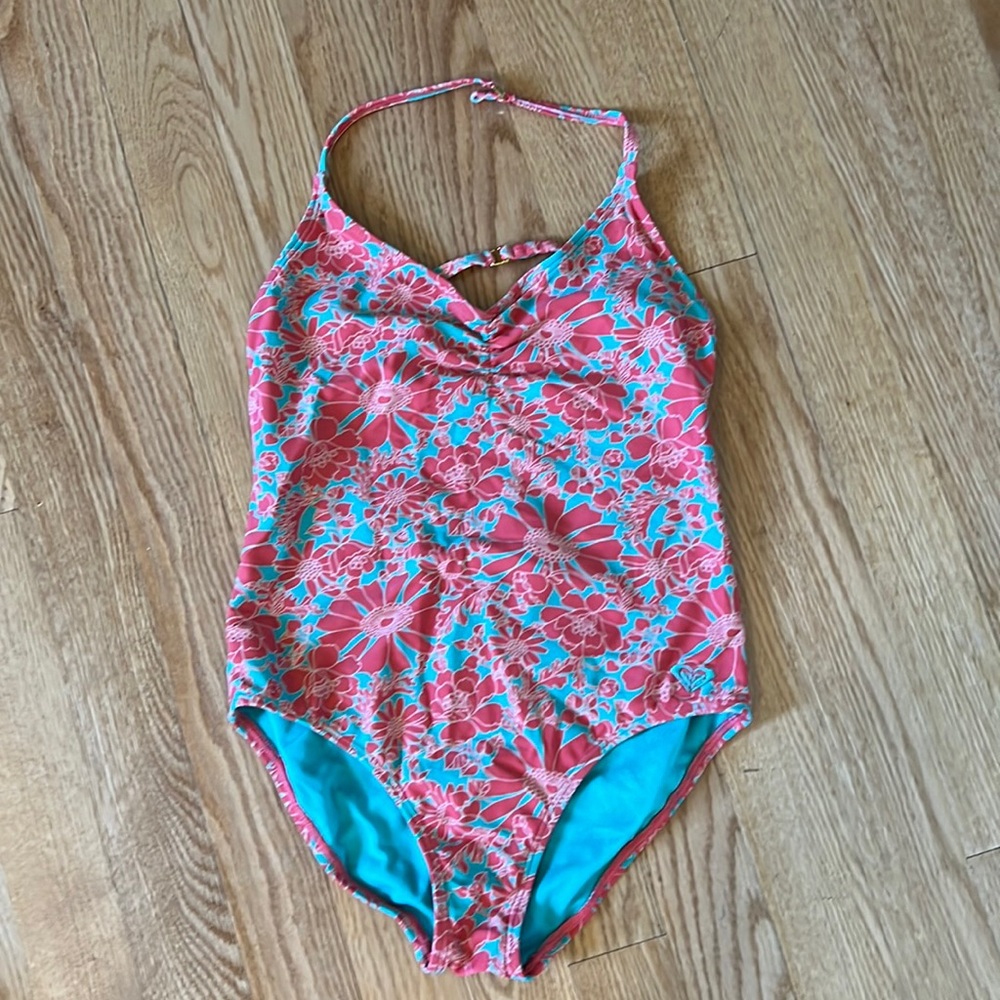Roxy Kids Swim One Piece - Pink and Blue Floral